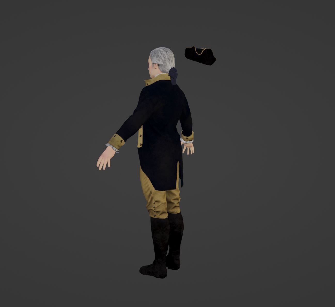 American Revolutionary General Low-poly 3D model_5