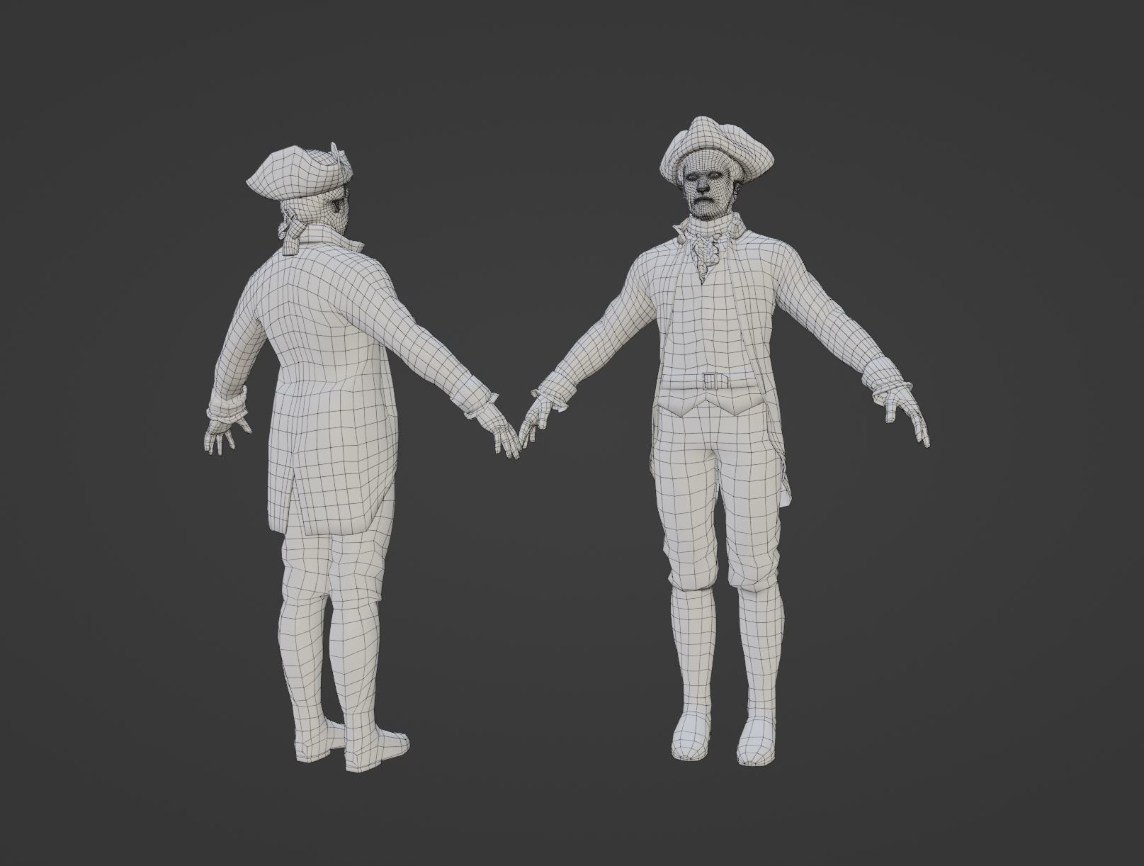 American Revolutionary General Low-poly 3D model_8