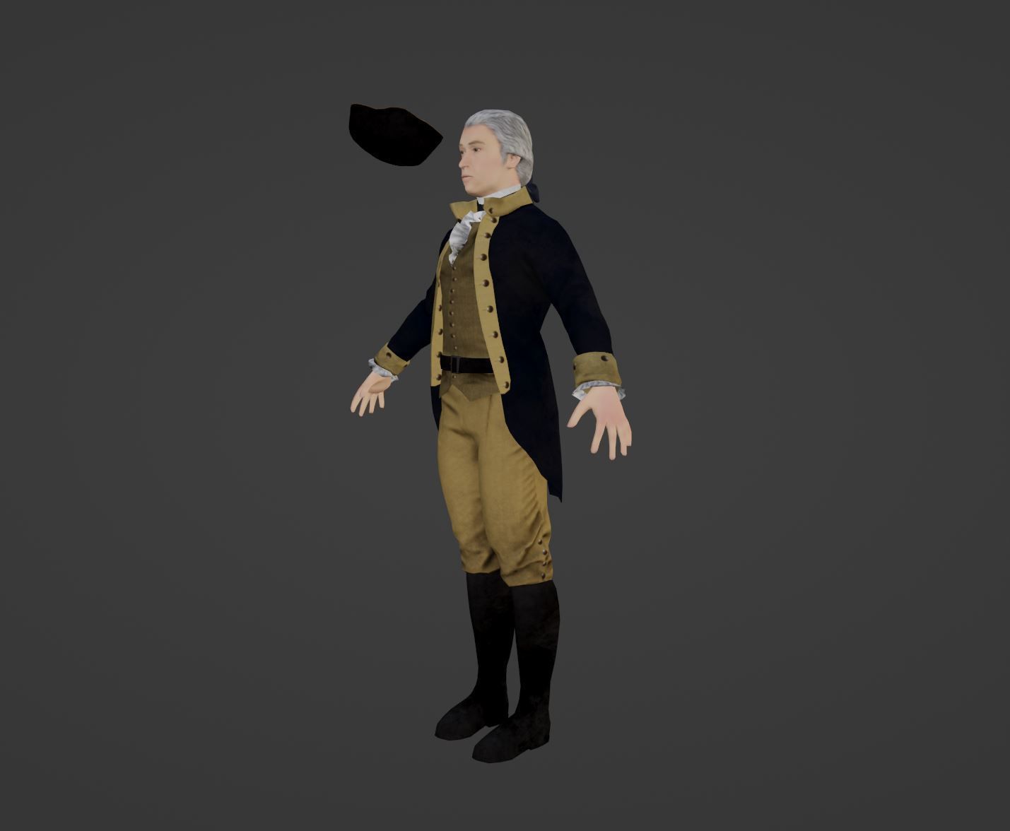 American Revolutionary General Low-poly 3D model_4