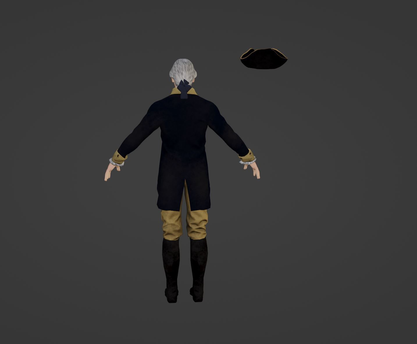 American Revolutionary General Low-poly 3D model_6