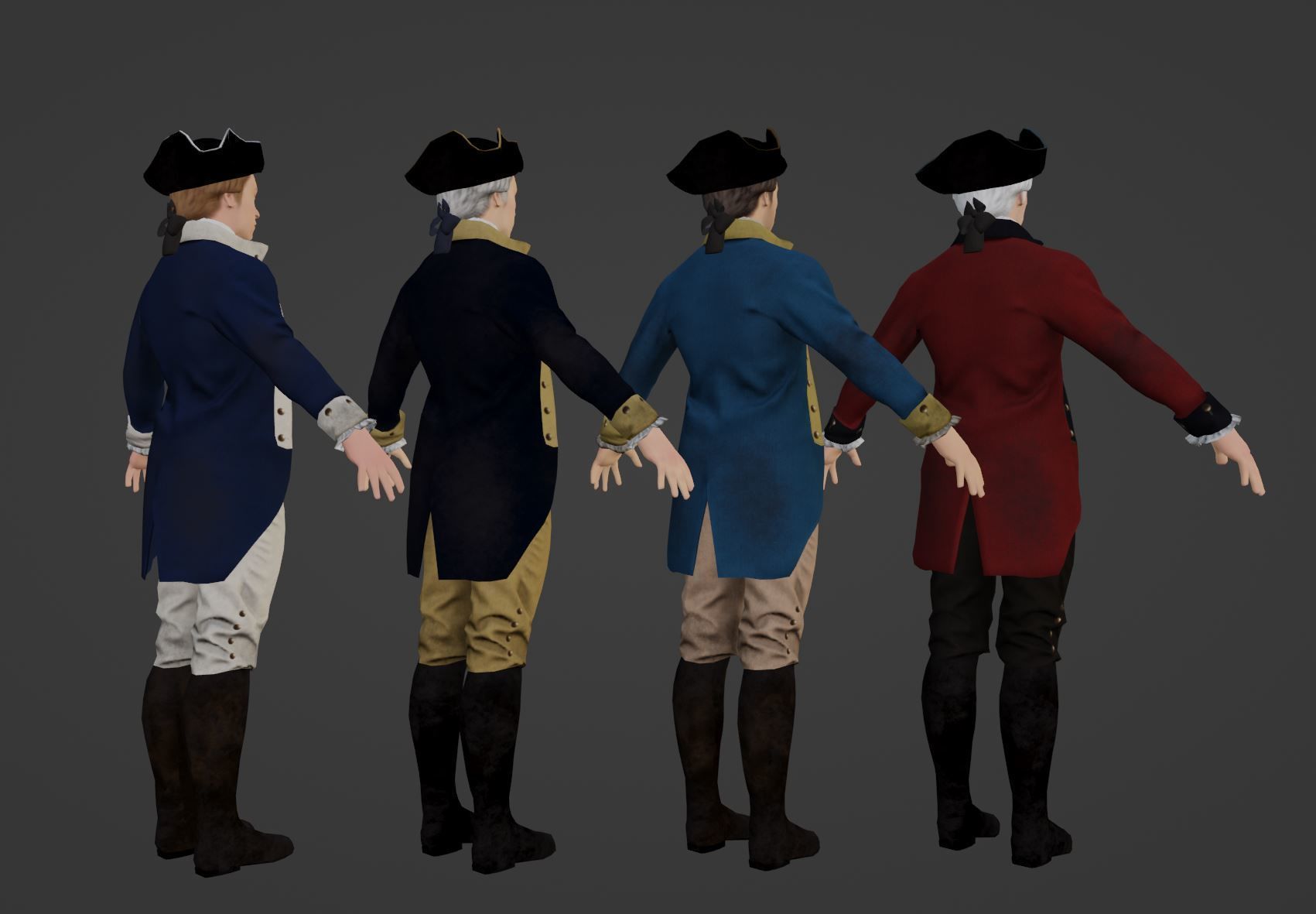 American Revolutionary General Low-poly 3D model_7