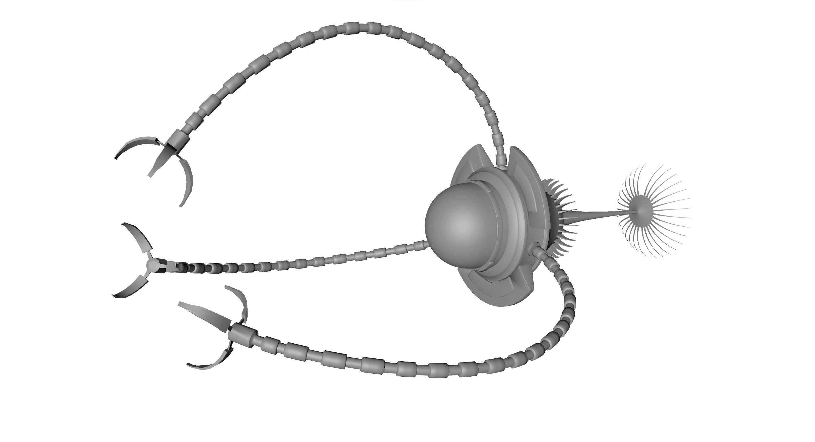 Nanobot  Low-poly 3D model_10