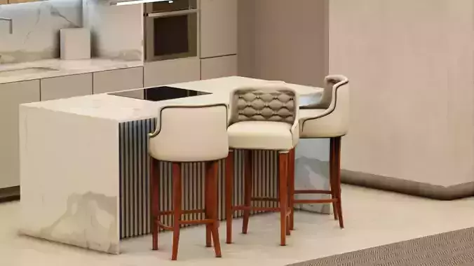 Stool Eros Low-poly 3D model