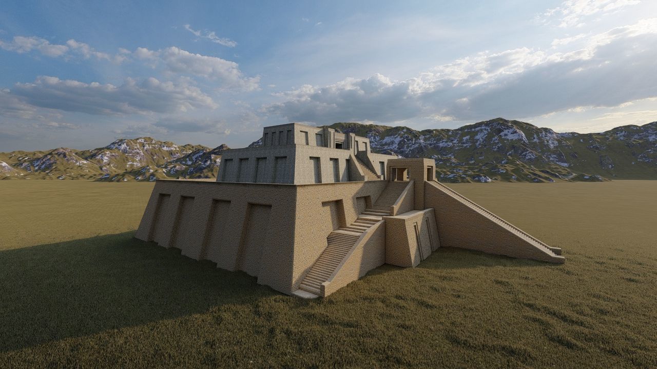 Zigurat ancient pyramid-Ziggurat Temple 3D model_5