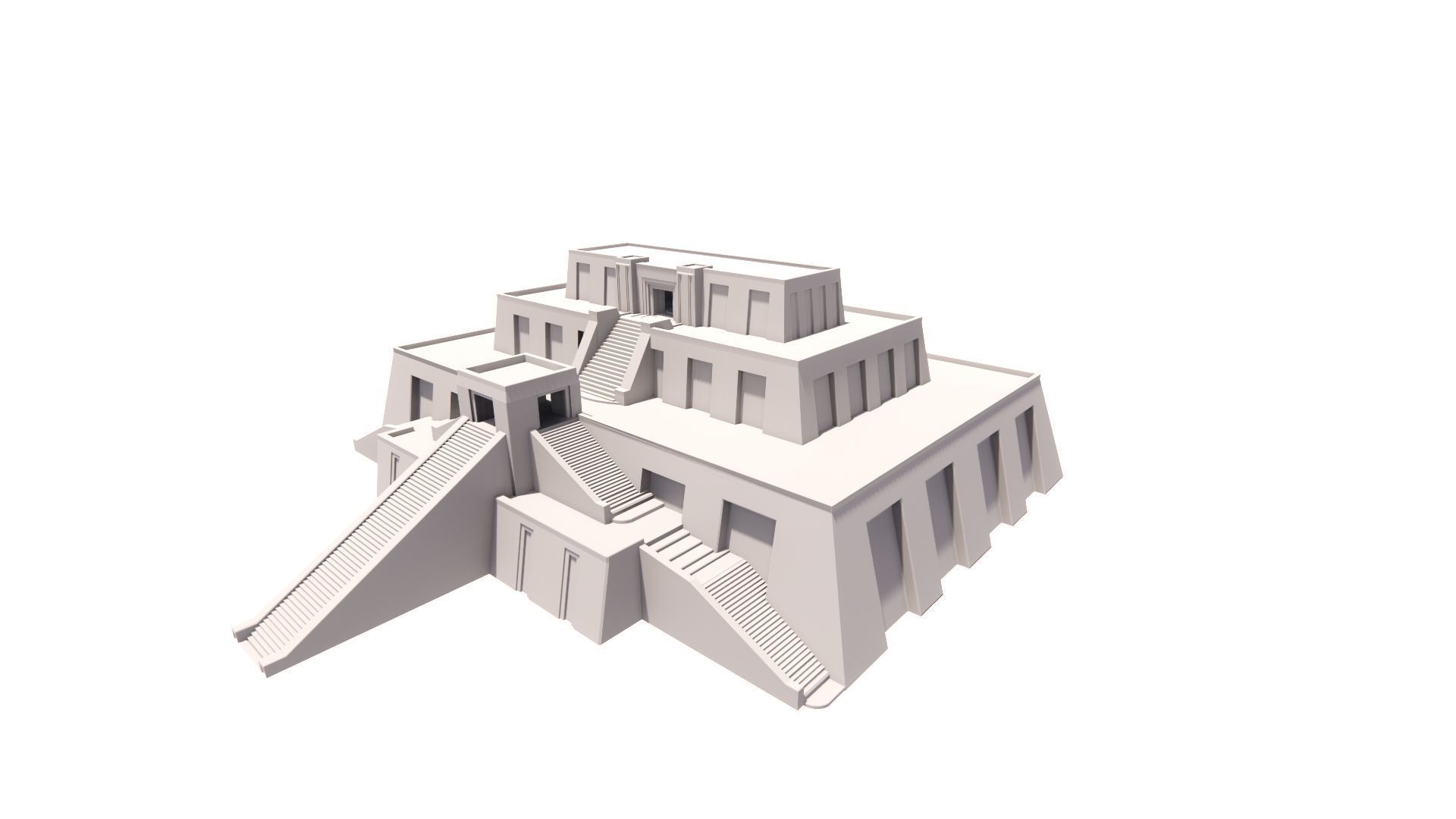 Zigurat ancient pyramid-Ziggurat Temple 3D model_7