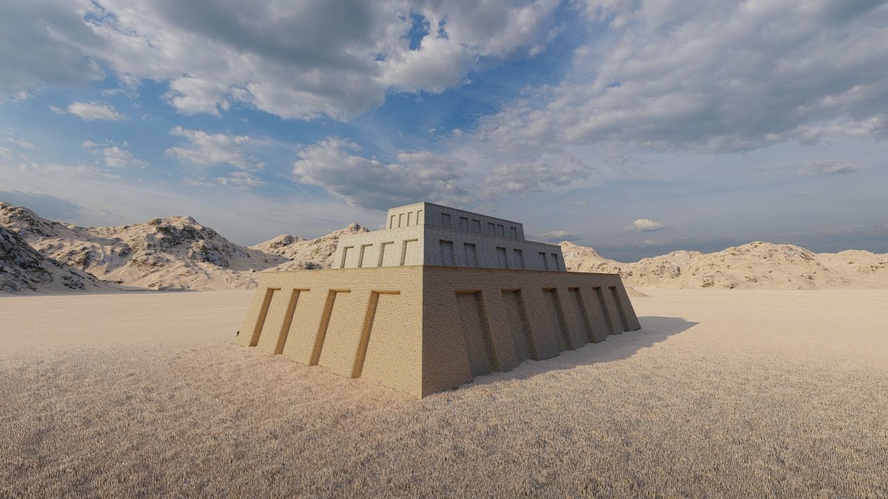 Zigurat ancient pyramid-Ziggurat Temple 3D model_6