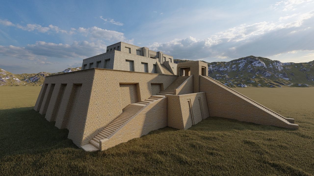 Zigurat ancient pyramid-Ziggurat Temple 3D model_4