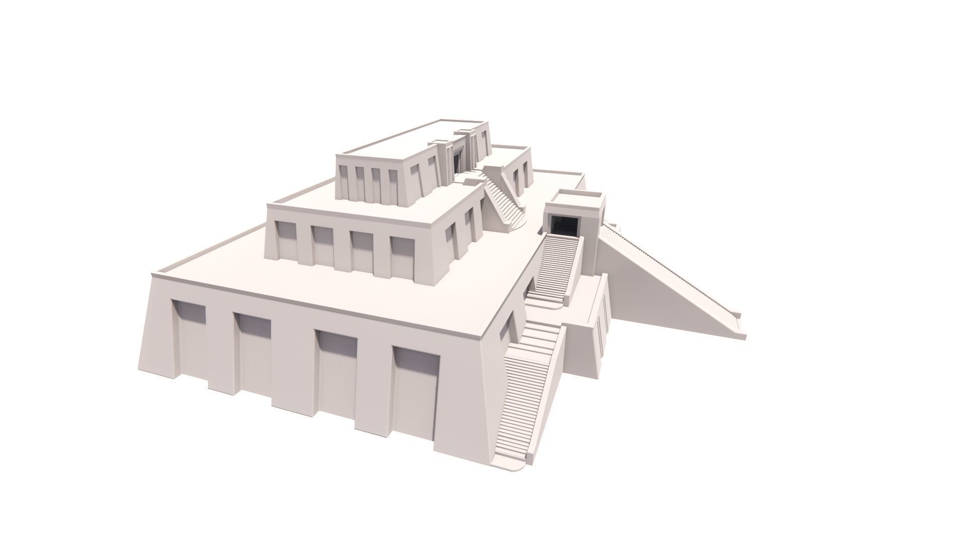 Zigurat ancient pyramid-Ziggurat Temple 3D model_9