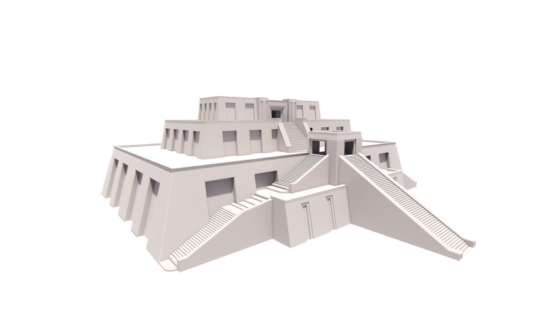 Zigurat ancient pyramid-Ziggurat Temple 3D model_8