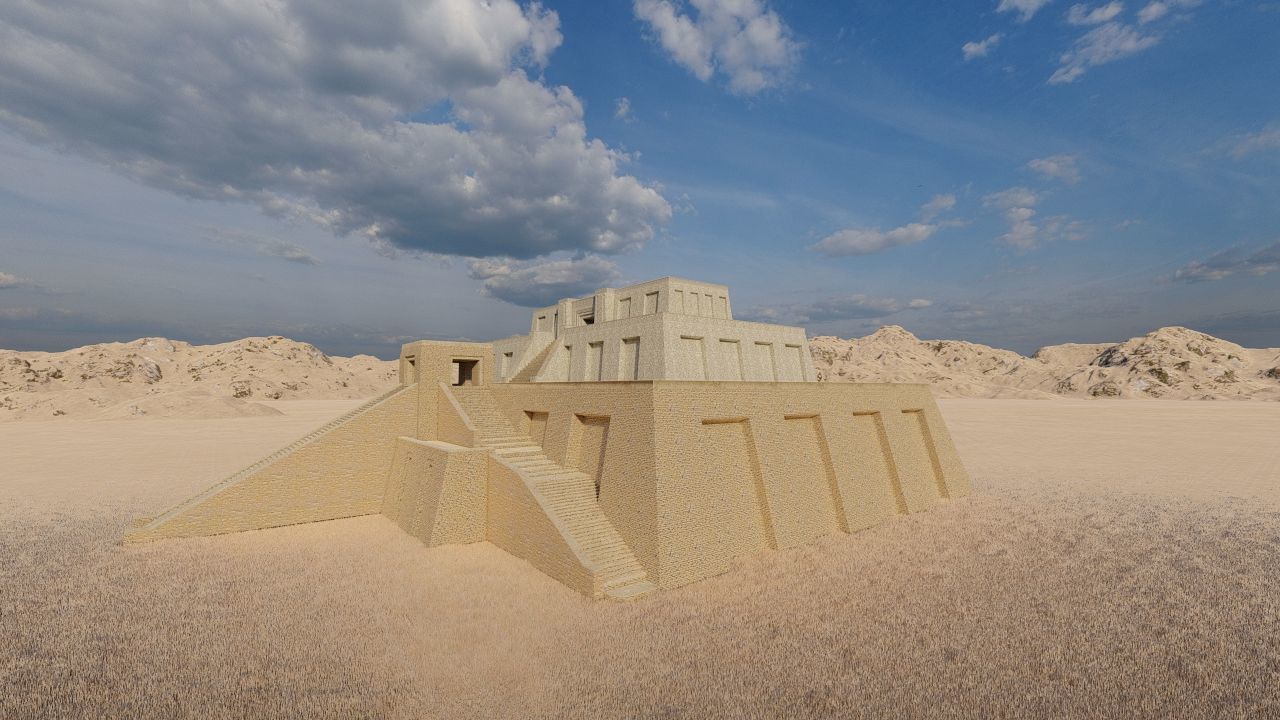 Zigurat ancient pyramid-Ziggurat Temple 3D model_15
