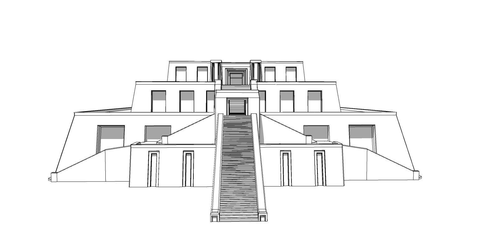Zigurat ancient pyramid-Ziggurat Temple 3D model_13