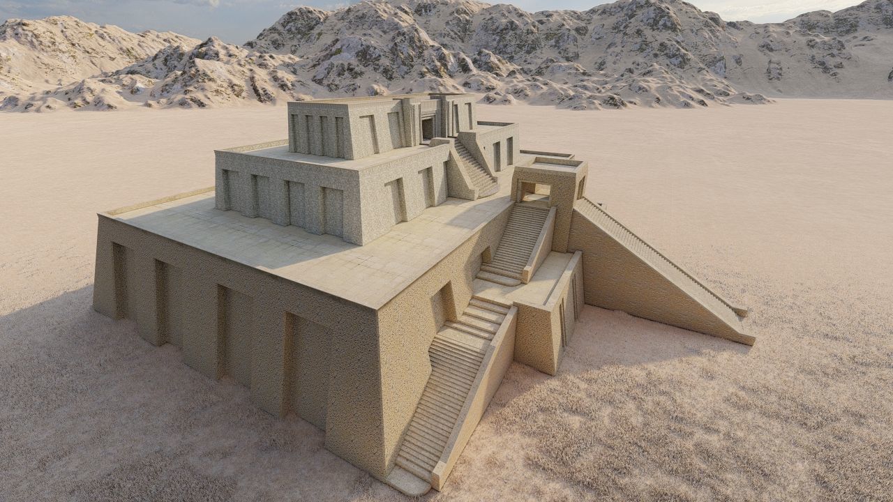 Zigurat ancient pyramid-Ziggurat Temple 3D model_1