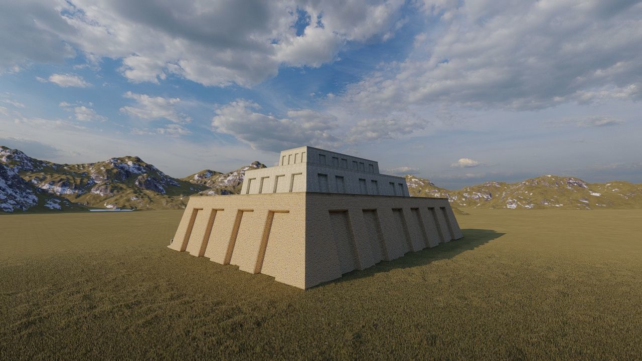 Zigurat ancient pyramid-Ziggurat Temple 3D model_24