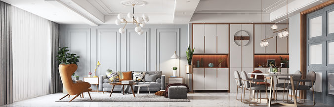 Indoor scene living room 84 3D model