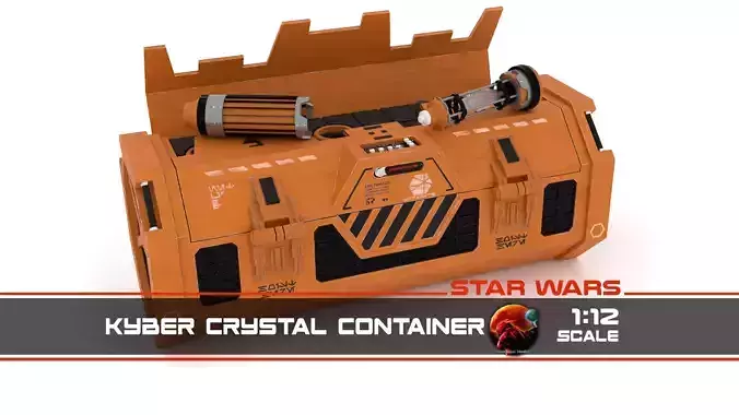 Kyber Crystal Container 1-12 scale Blackseries  3D print model