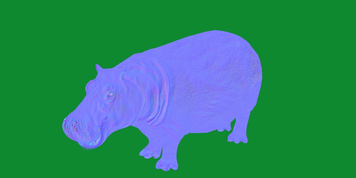 Hippopotamus Amphibius Low-poly 3D model_6