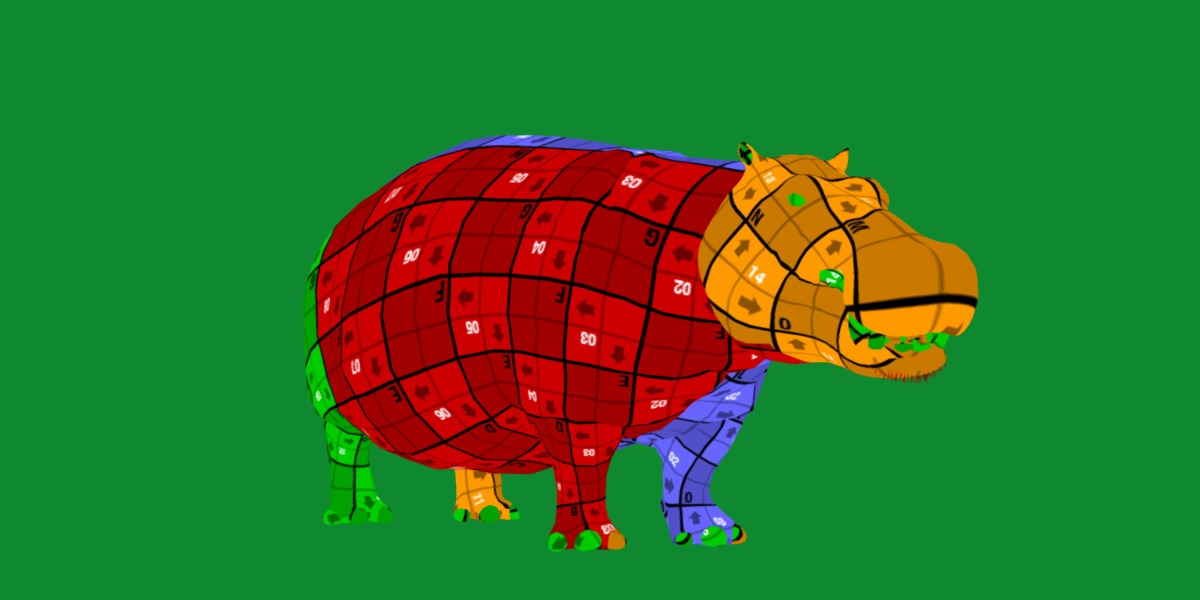 Hippopotamus Amphibius Low-poly 3D model_18