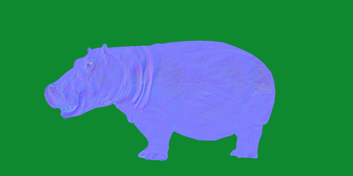 Hippopotamus Amphibius Low-poly 3D model_7