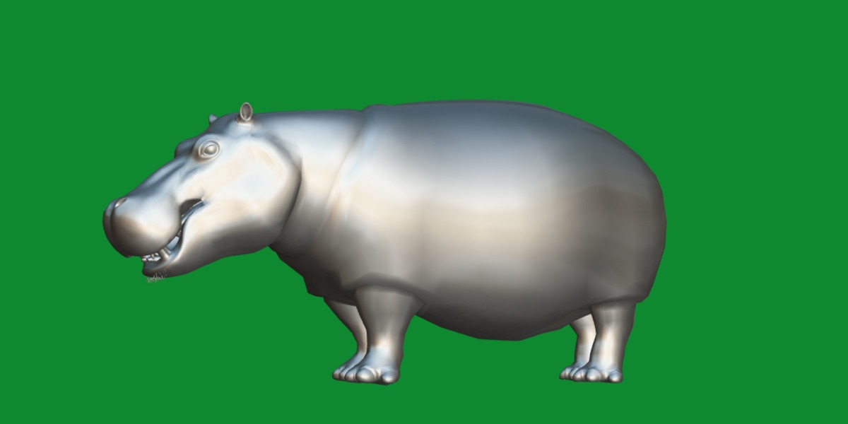 Hippopotamus Amphibius Low-poly 3D model_10