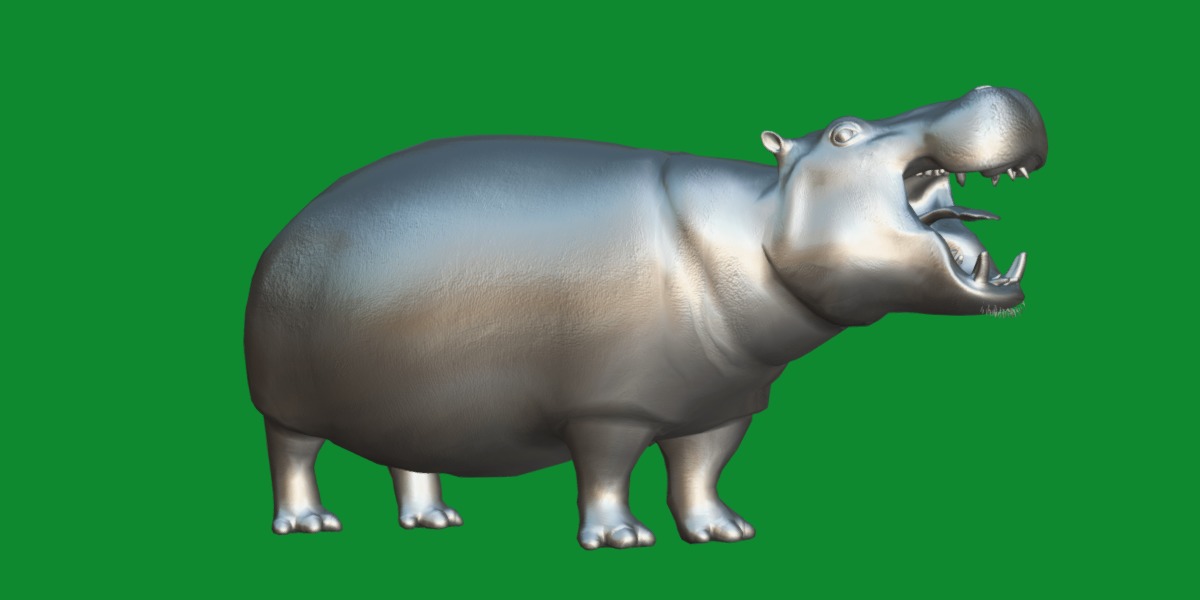 Hippopotamus Amphibius Low-poly 3D model_12