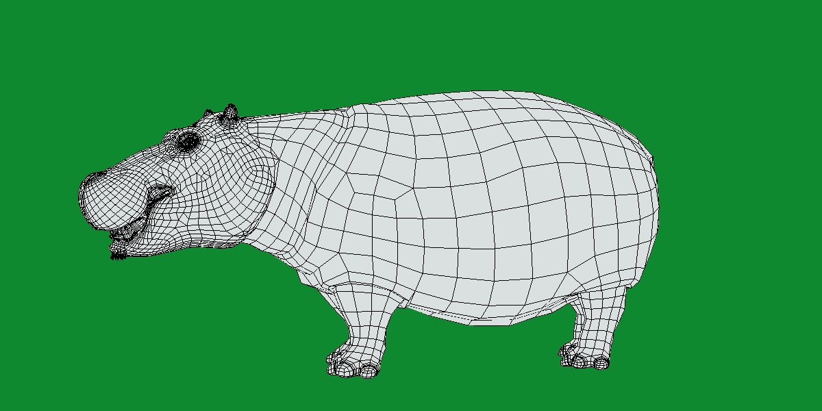 Hippopotamus Amphibius Low-poly 3D model_15
