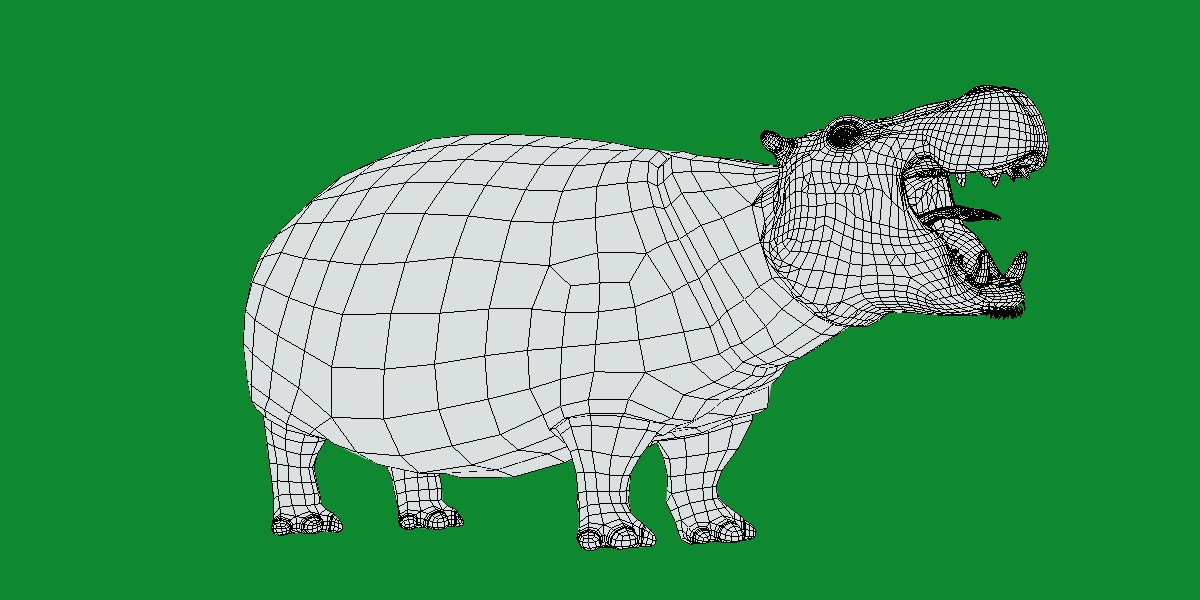 Hippopotamus Amphibius Low-poly 3D model_13