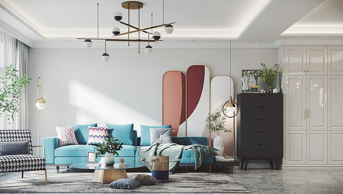 Apartment living room 49 3D model