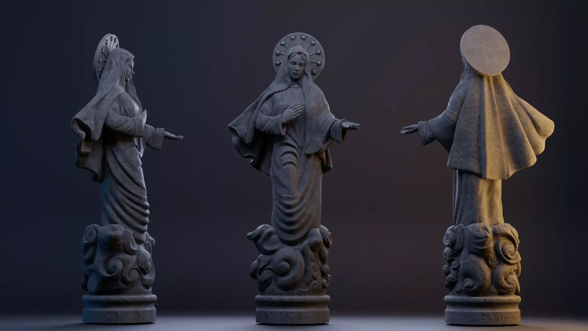 Virgin Mary Statue 3D print model