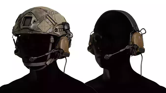 3M PELTOR COMTAC VI Low-poly 3D model