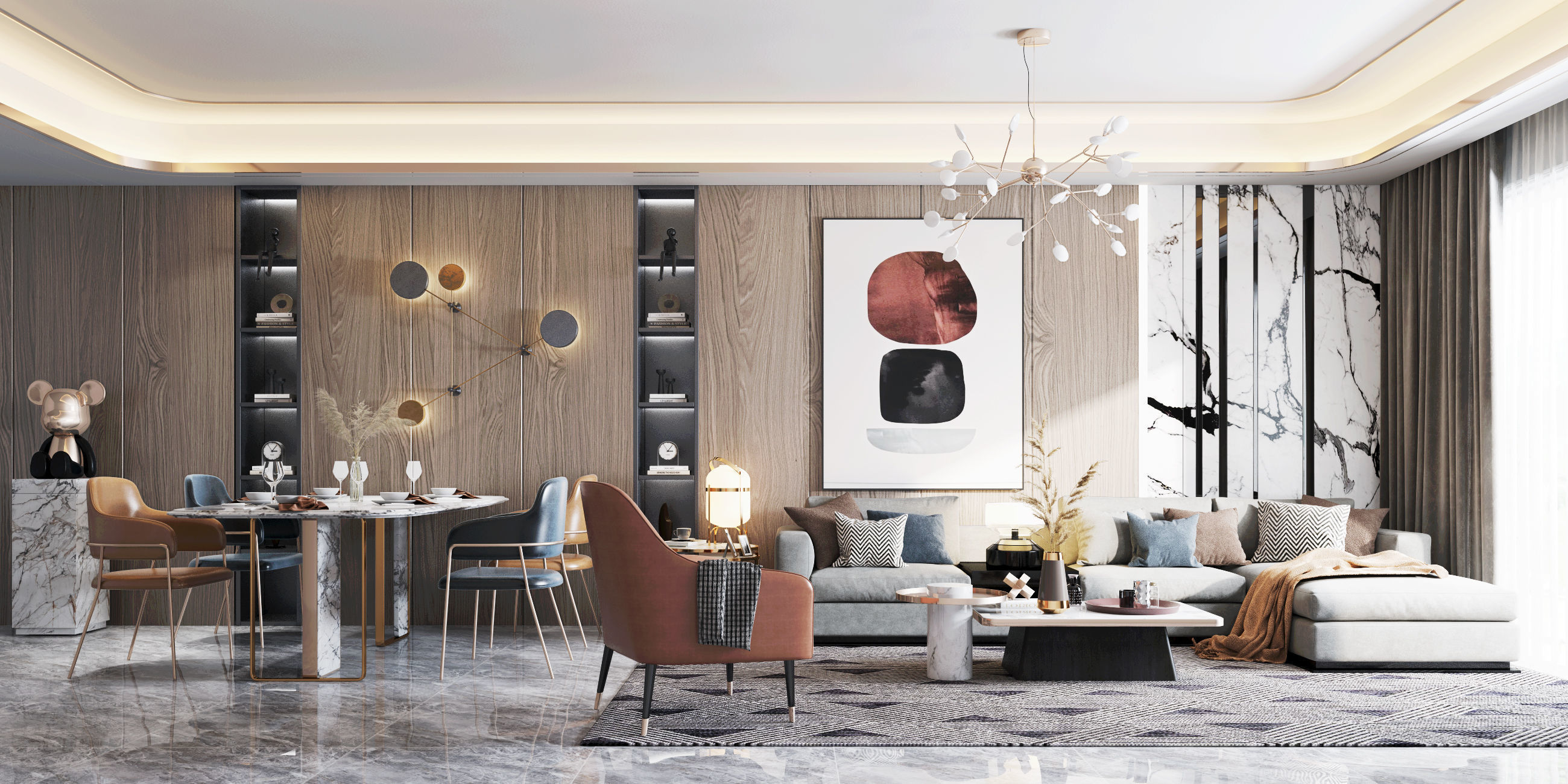 Apartment living room 33 3D model_1