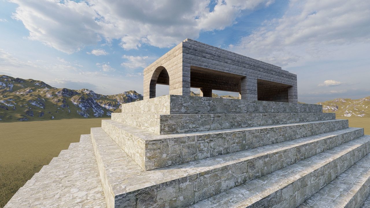 Zigurat ancient pyramid-Ziggurat Temple 3D model_1