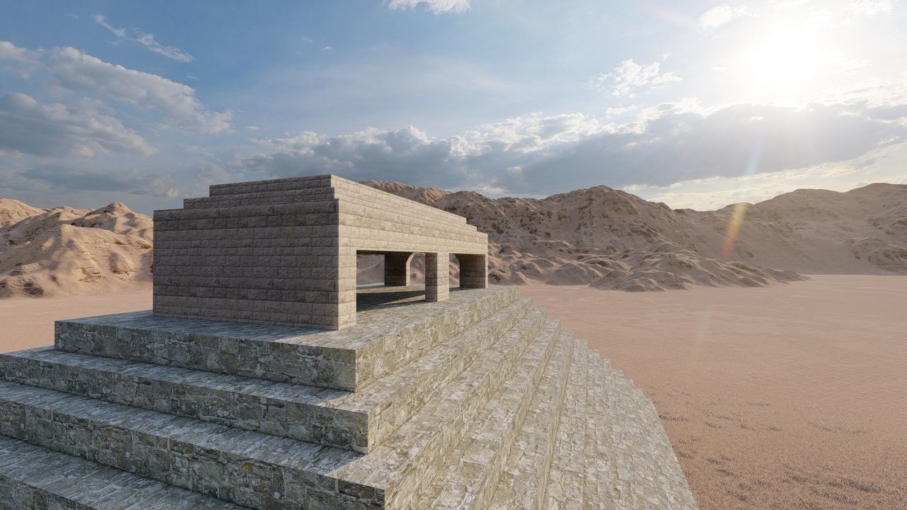 Zigurat ancient pyramid-Ziggurat Temple 3D model_3