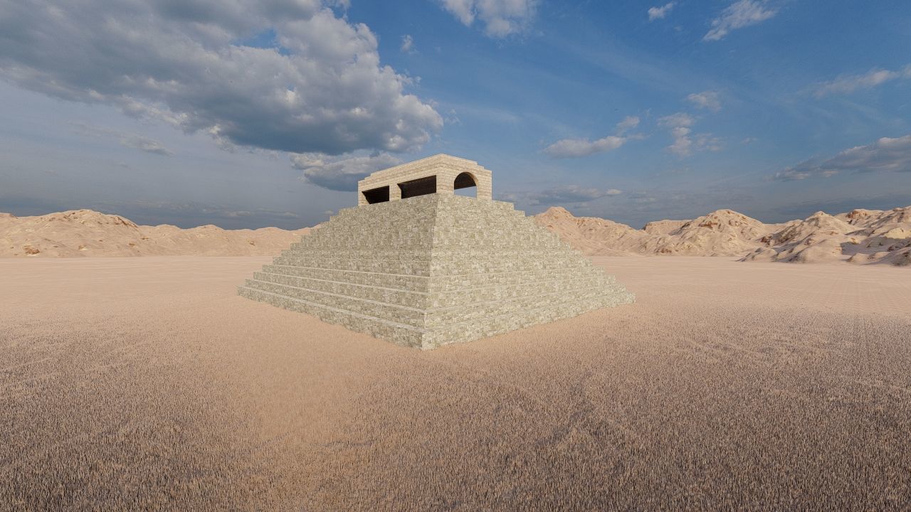 Zigurat ancient pyramid-Ziggurat Temple 3D model_5