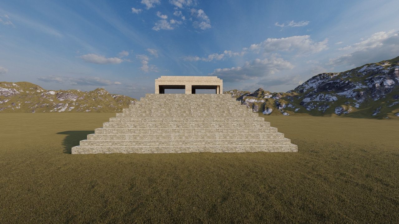 Zigurat ancient pyramid-Ziggurat Temple 3D model_11