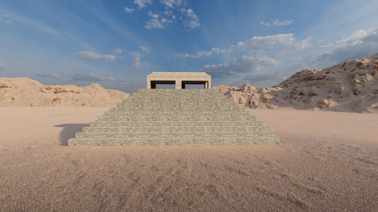 Zigurat ancient pyramid-Ziggurat Temple 3D model_7