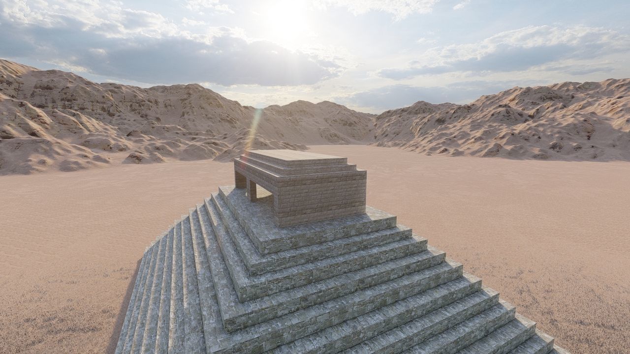 Zigurat ancient pyramid-Ziggurat Temple 3D model_6