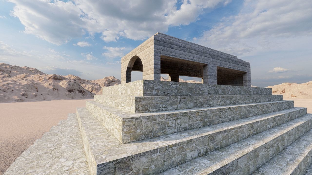 Zigurat ancient pyramid-Ziggurat Temple 3D model_9
