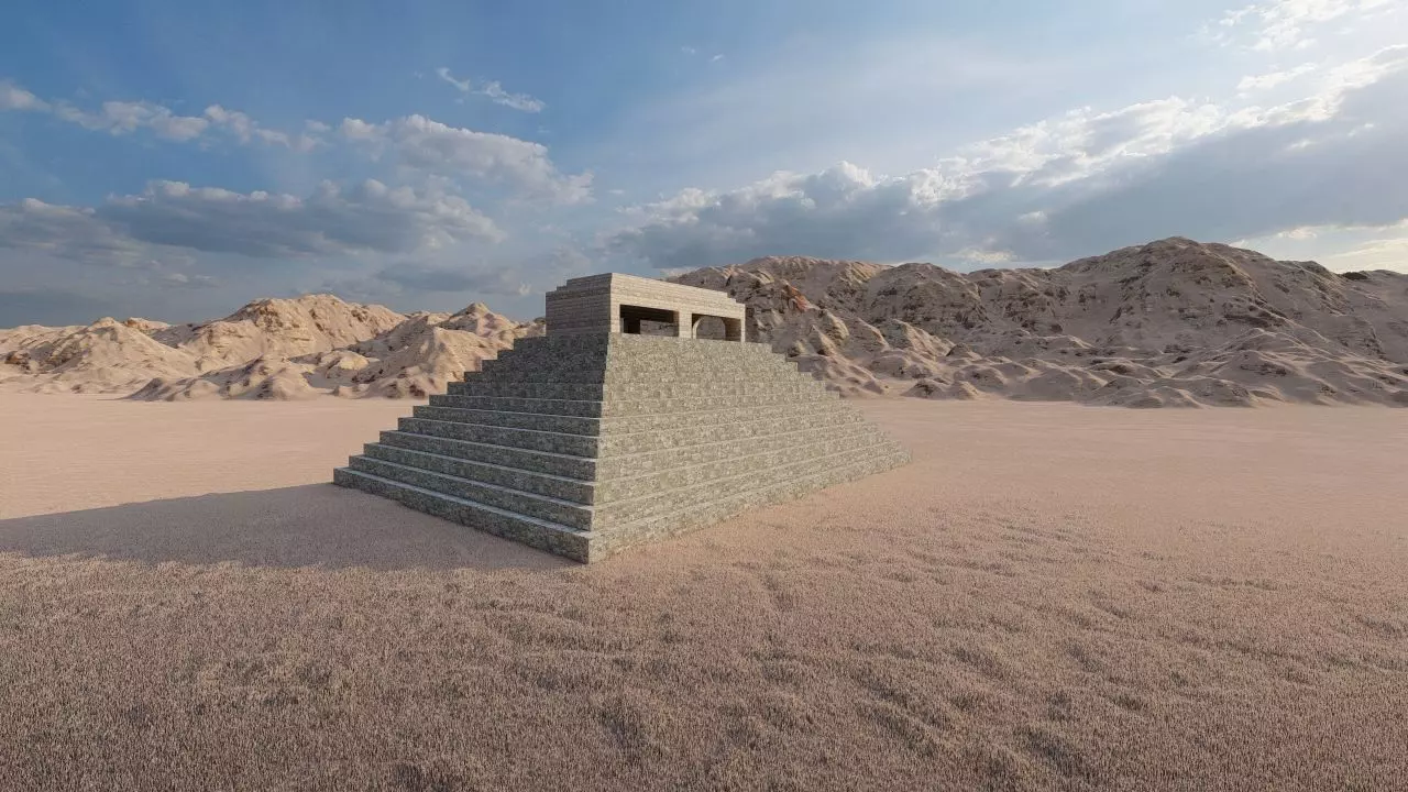Zigurat ancient pyramid-Ziggurat Temple 3D model_0