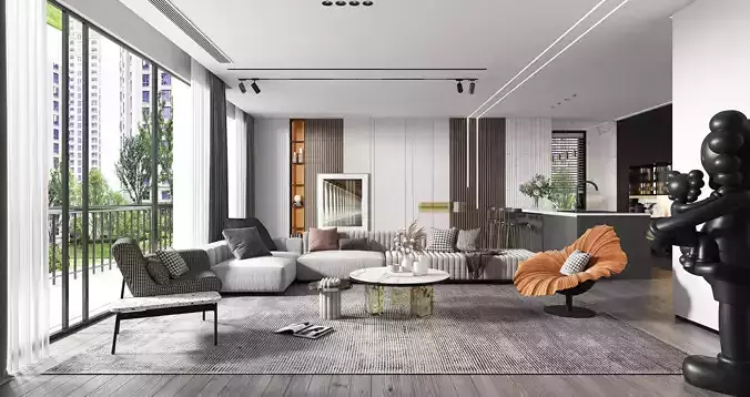Luxury apartment living room 109