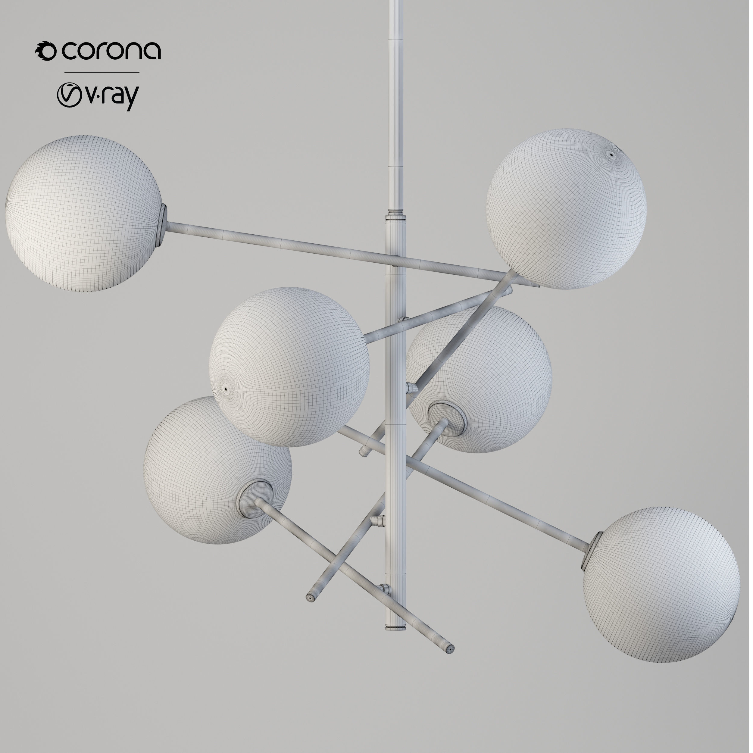 Roscoe Globe Chandelier 3D model_1