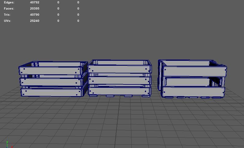 wooden fruit crate 3D model_12