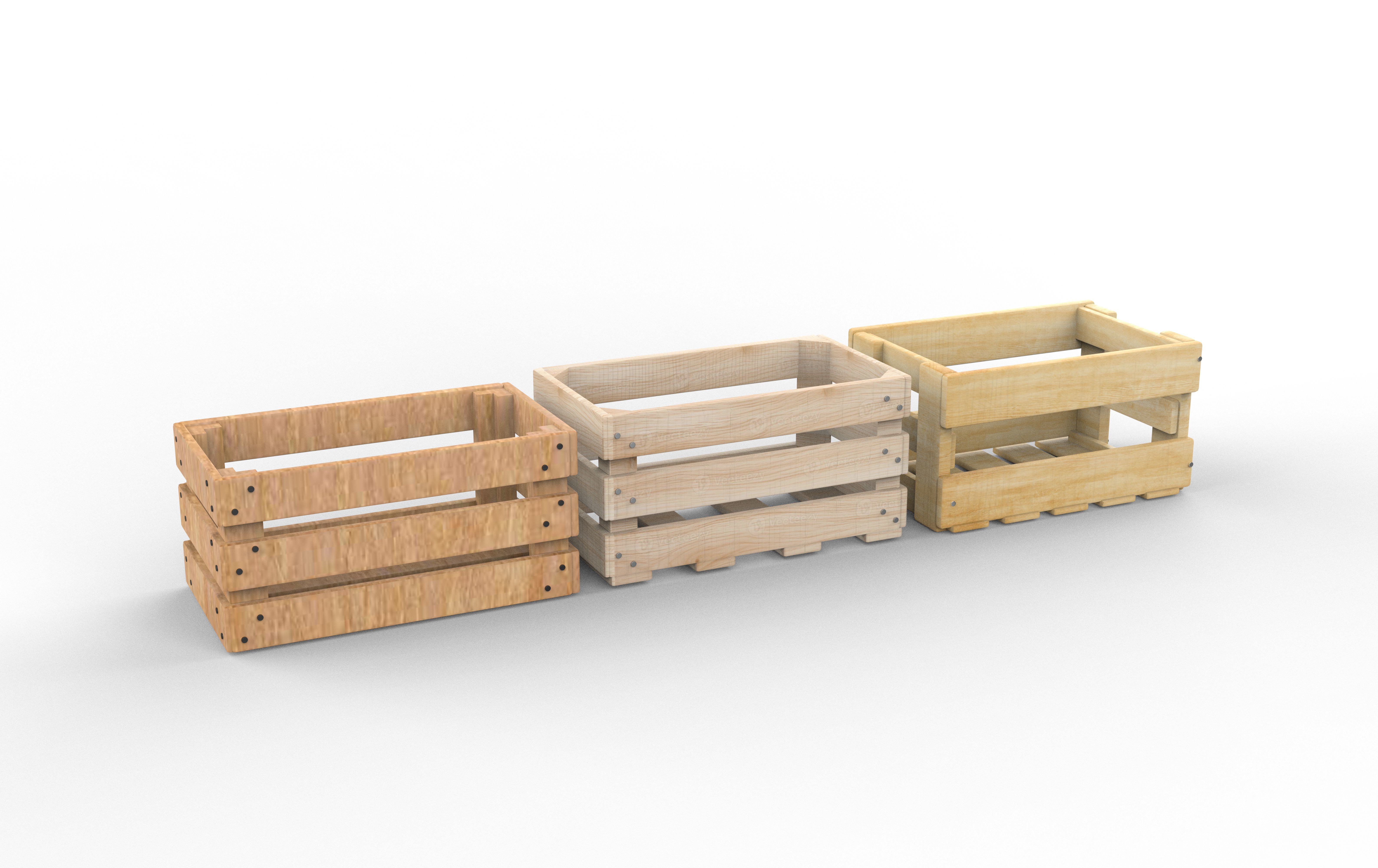 wooden fruit crate 3D model_10