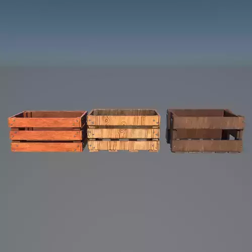 wooden fruit crate 3D model