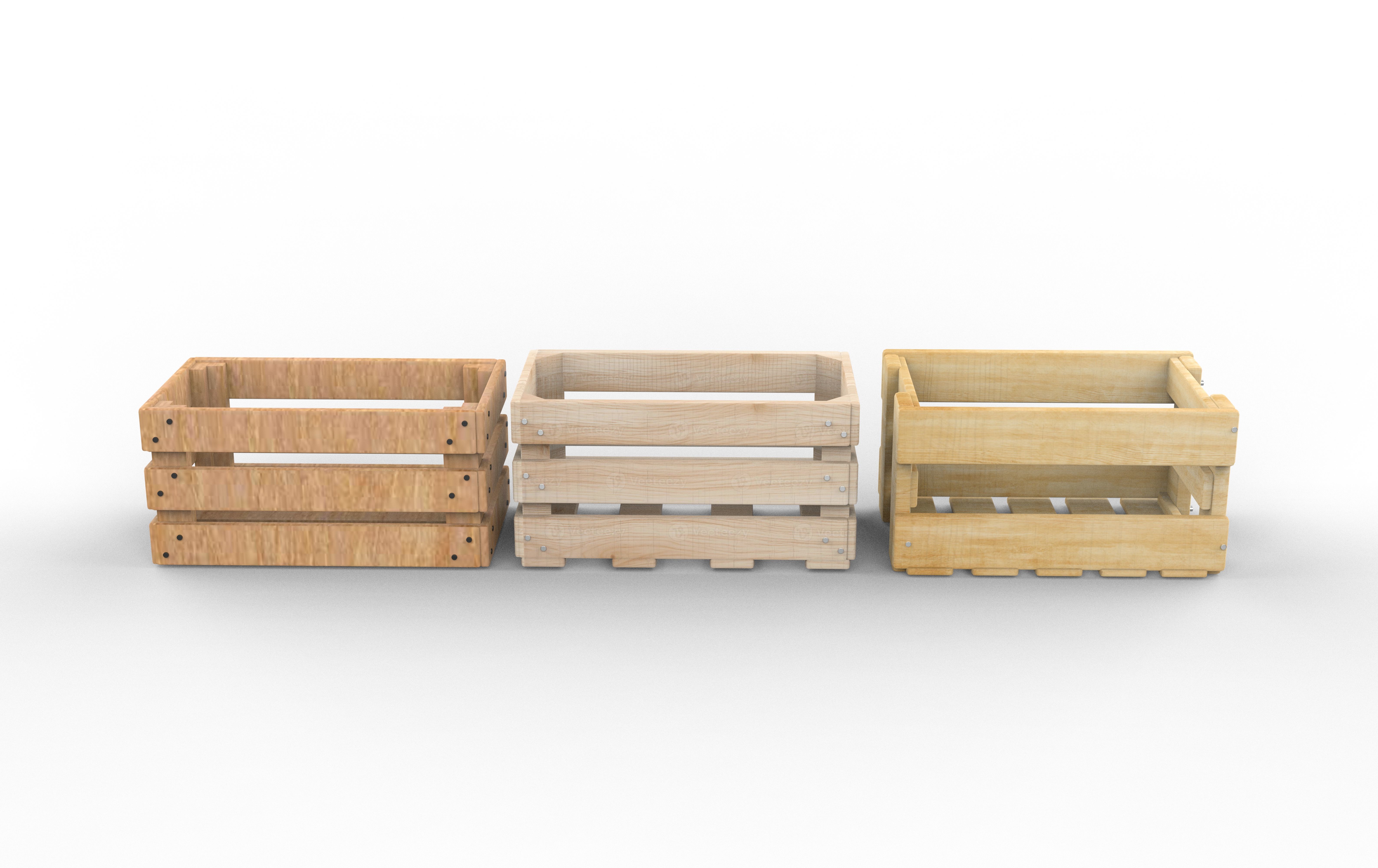 wooden fruit crate 3D model_6