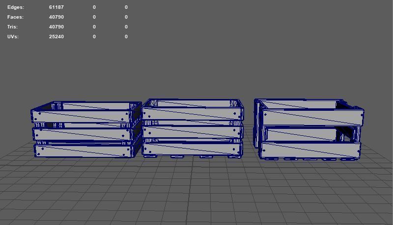 wooden fruit crate 3D model_11