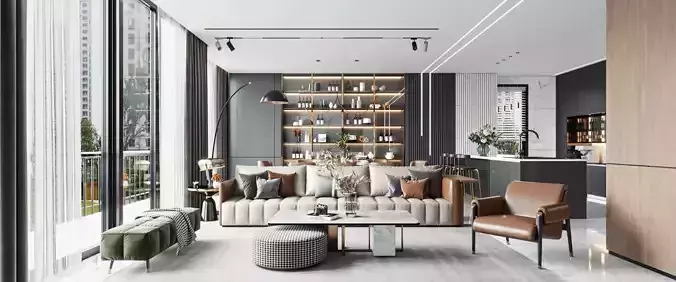 Luxury apartment living room107