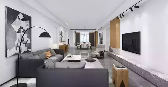 Luxury apartment living room 103 3D model