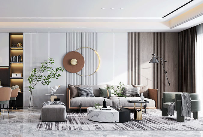 Luxury apartment living room 1 3D model