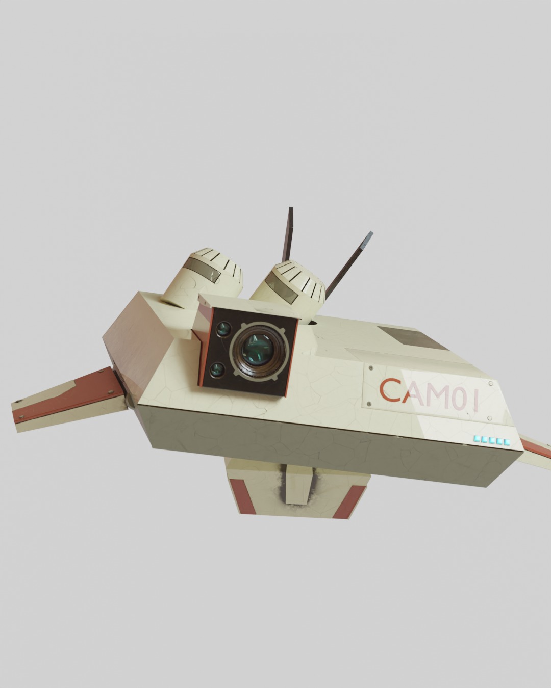 CAM01 Surveillance Drone Low-poly 3D model_5