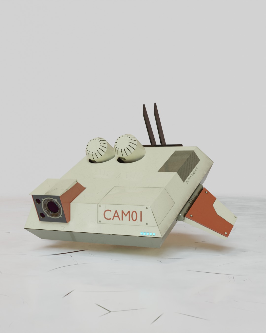 CAM01 Surveillance Drone Low-poly 3D model_4